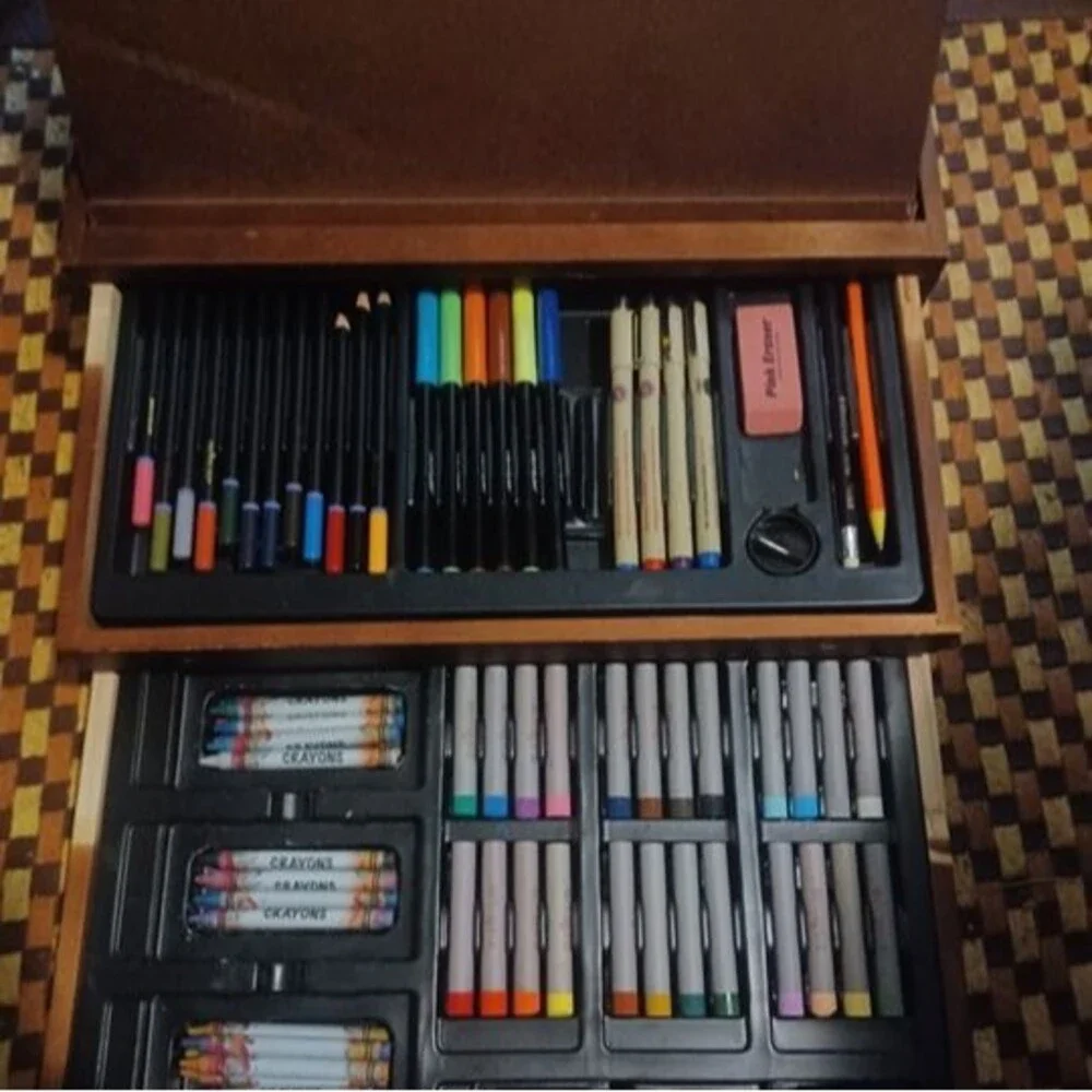 Artist's Loft deluxe drawing kit - Artist Paint Sketch Pencil Easel Wooden Box
